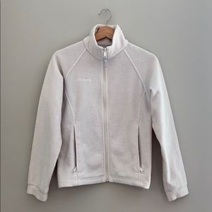 white fleece zip up Columbia